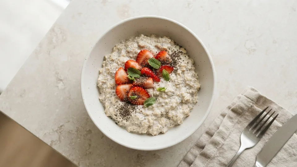 Über Nacht eingeweichte Chiasamen-Oats
